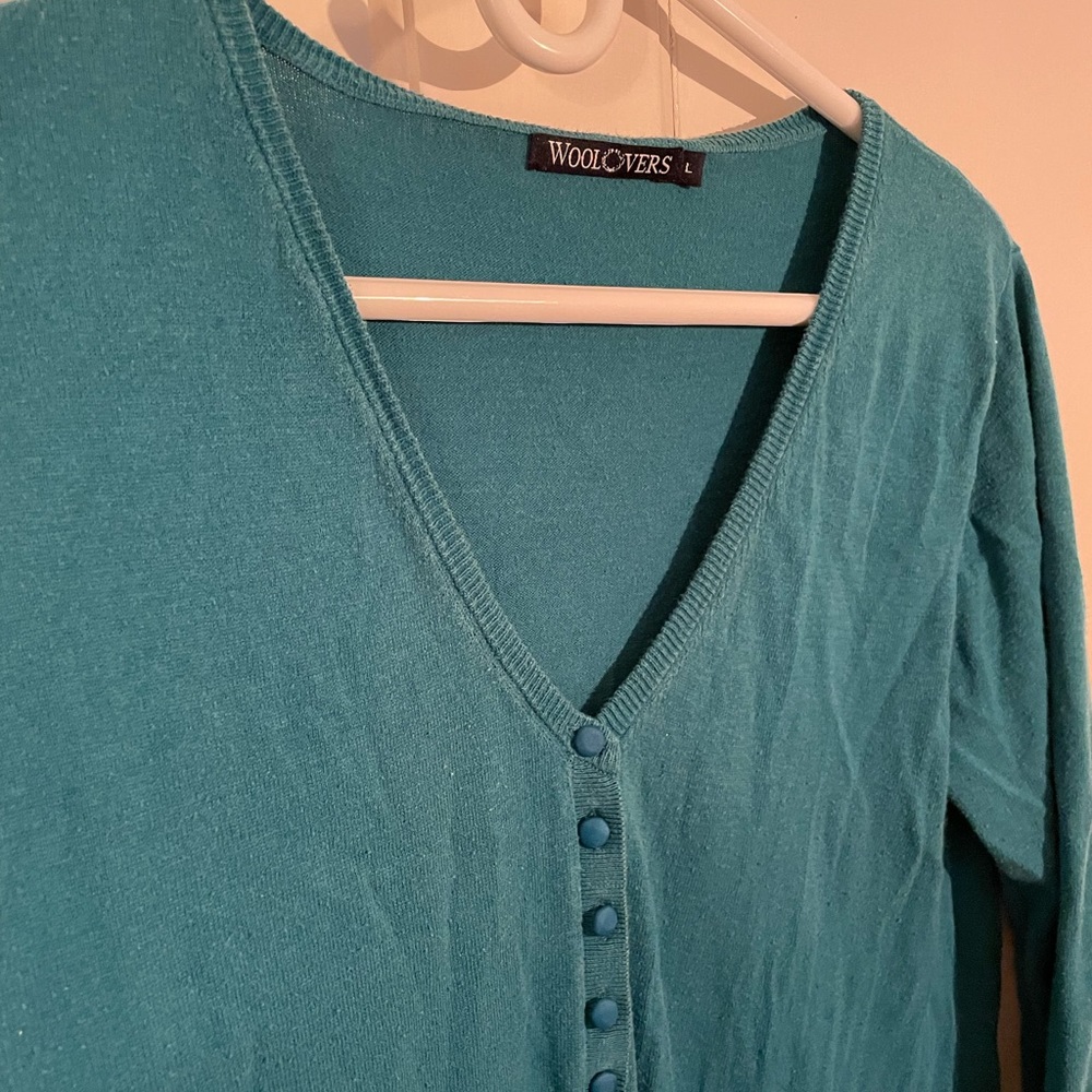 Turquoise long cardigan